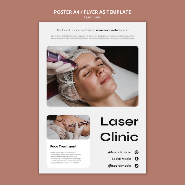 Free PSD flat design laser clinic template