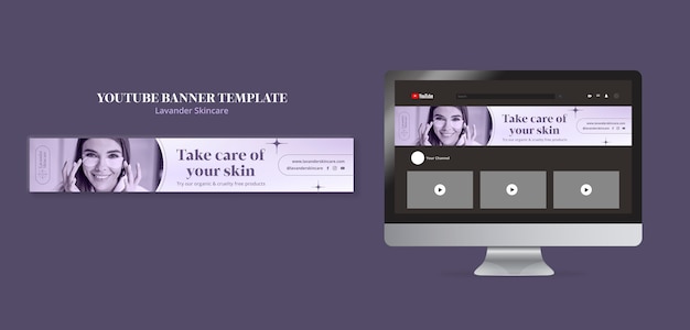 Flat design lavender skincare template