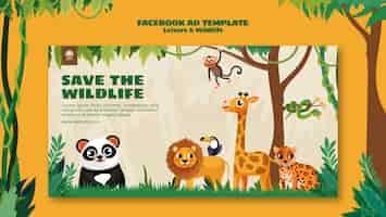 Free PSD flat design leisure and wildlife template design