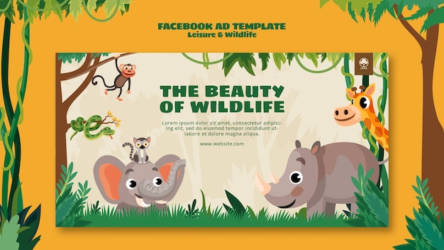 免费的PSD平面设计休闲和野生动物模板设计