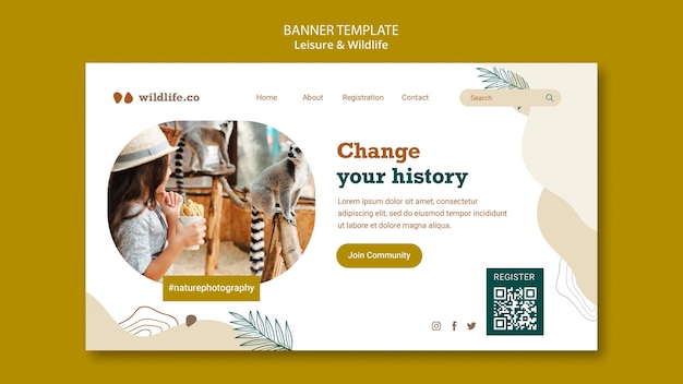 Flat design leisure and wildlife template