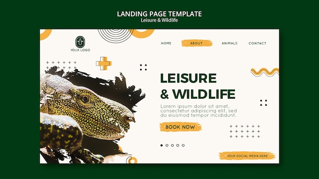 Free PSD flat design leisure and wildlife template