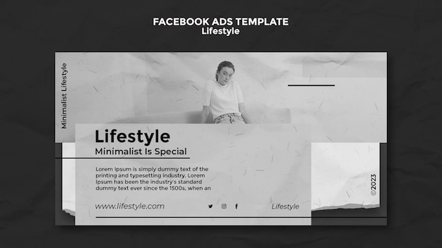 無料PSD フラットデザインライフスタイルfacebook広告テンプレート