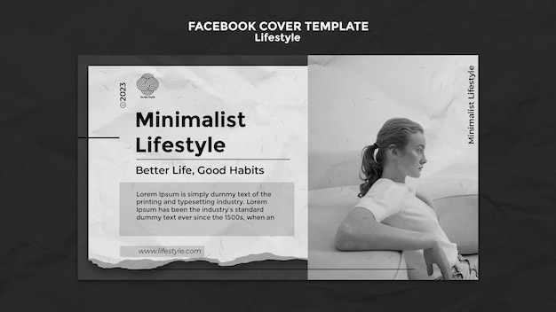 Free PSD flat design lifestyle facebook cover template