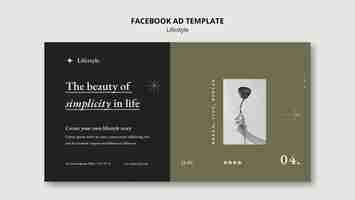 PSD gratuito modello di facebook per lo stile di vita del design piatto
