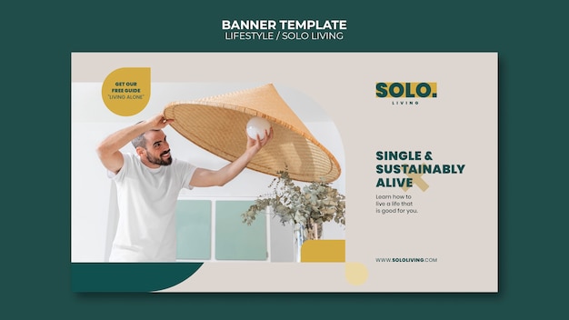 Free PSD flat design lifestyle template