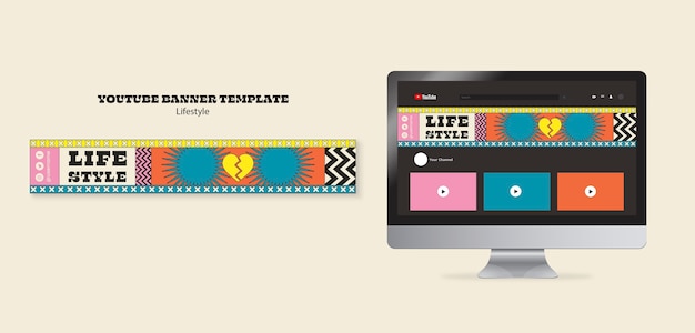 Free PSD flat design lifestyle template