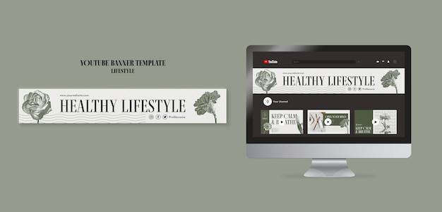 Free PSD flat design lifestyle template