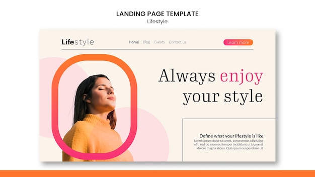 Free PSD flat design lifestyle template