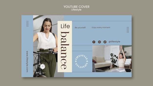 Free PSD flat design lifestyle template