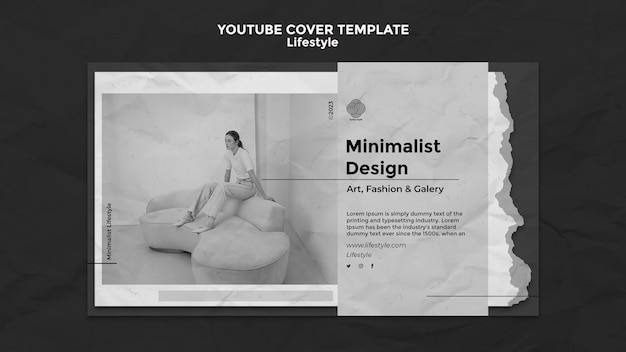 Free PSD flat design lifestyle youtube cover template