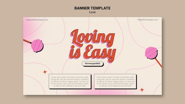 Flat design love type template