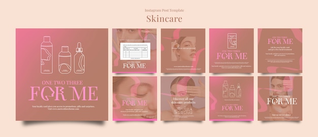 PSD Templates: Loyalty Card Instagram Posts with Flat Design