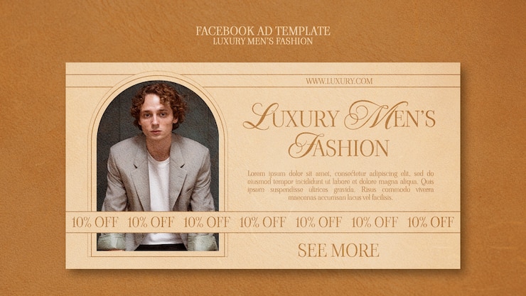 मुफ़्त PSD flat design luxury men’s fashion facebook template