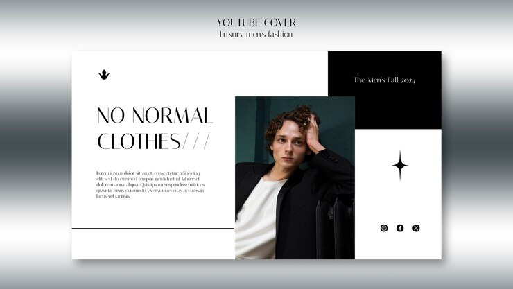 Free PSD flat design luxury men’s fashion youtube cover