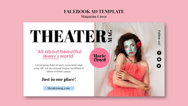 Free PSD flat design magazine template