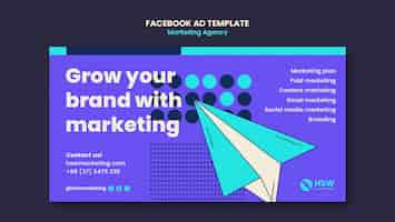 Free PSD flat design marketing agency facebook template