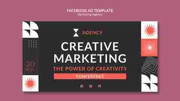 Free PSD flat design marketing agency facebook template