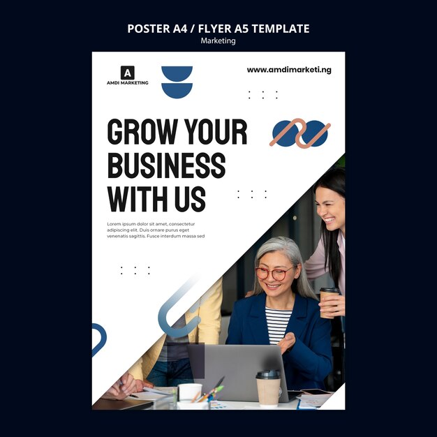 flat design marketing template