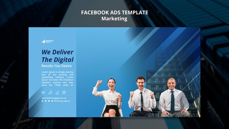 Free PSD flat design marketing template