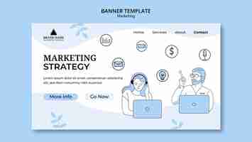 Free PSD flat design marketing template