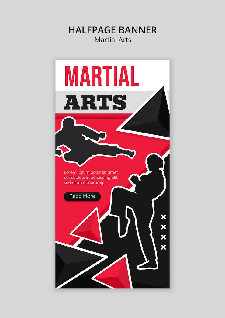 Free PSD flat design martial arts template
