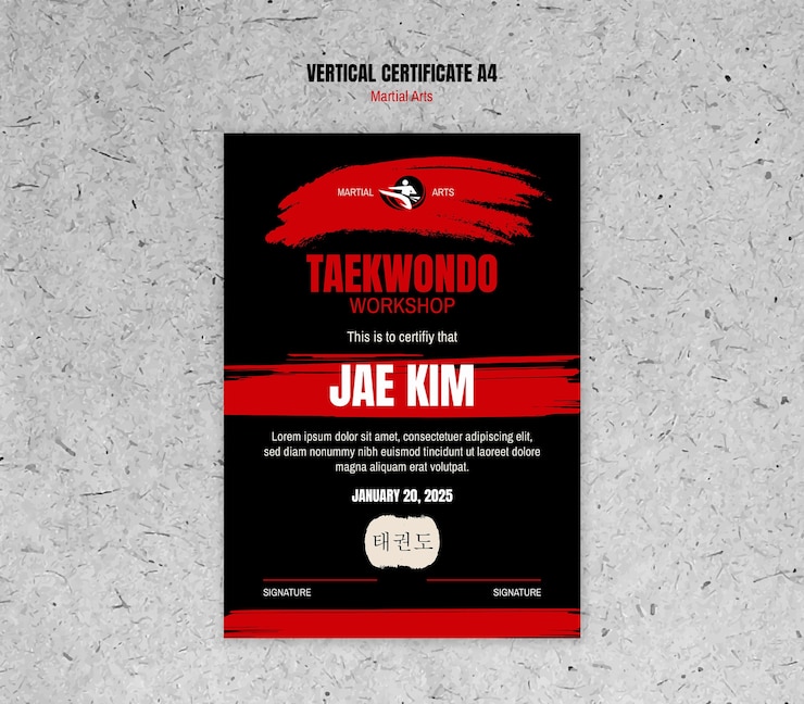 Free PSD flat design martial arts template