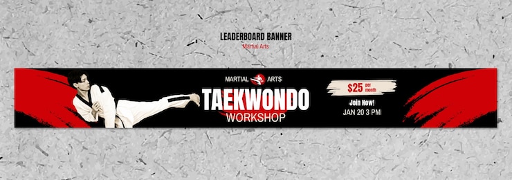 Free PSD flat design martial arts template
