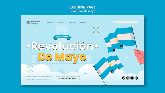 Free PSD flat design may revolution template