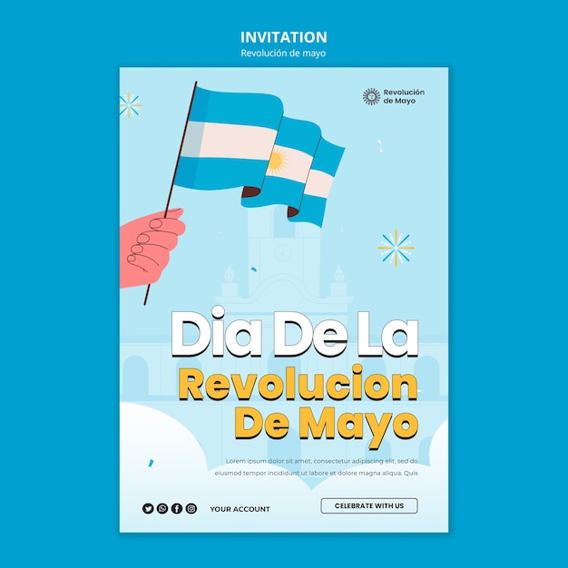 Free PSD flat design may revolution template