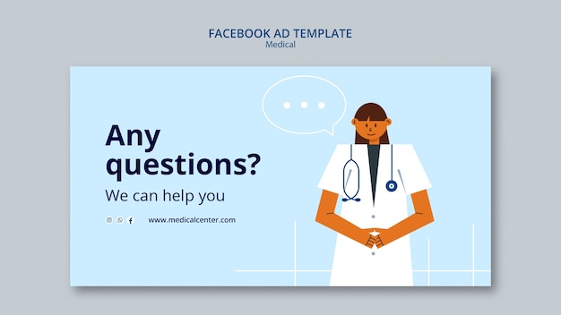 Flat design medical aid facebook template