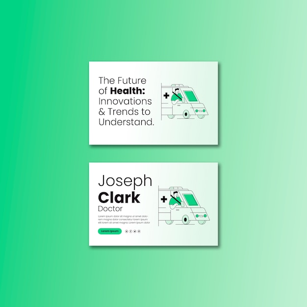 Flat design medical care business card