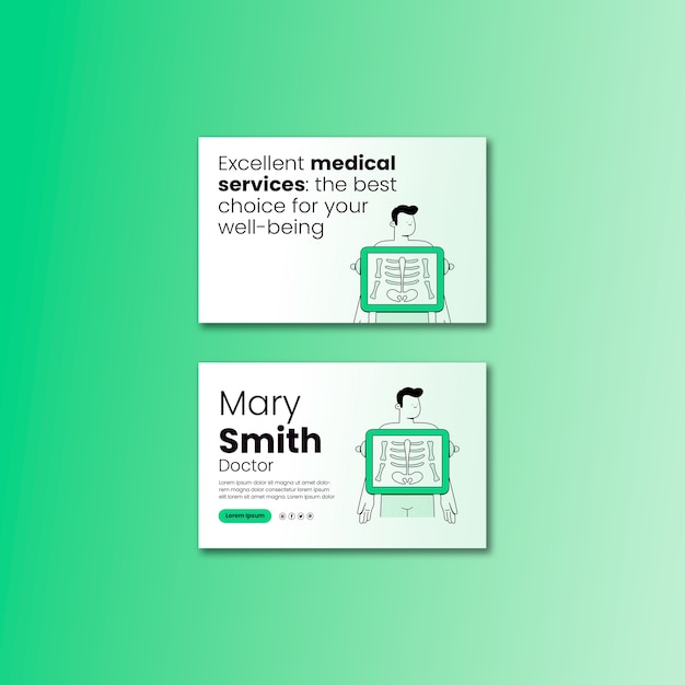 Free PSD flat design medical care business card