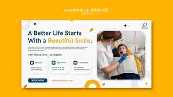 Free PSD flat design medical care facebook template