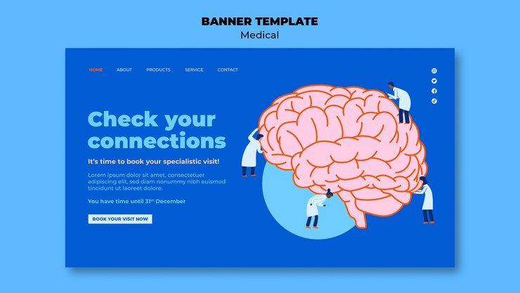 Free PSD flat design medical care landing page template