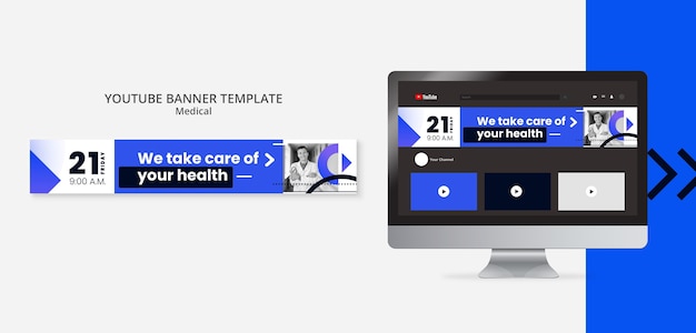 Flat design medical template design