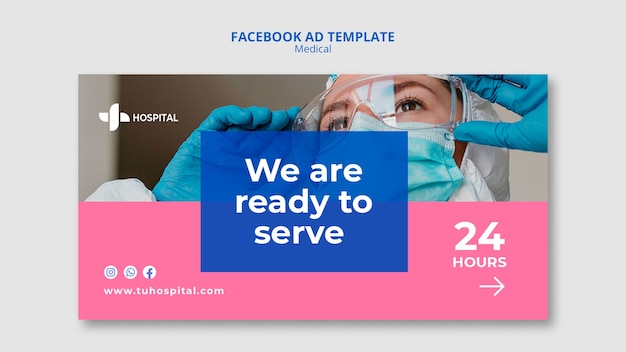 Free PSD flat design medical template