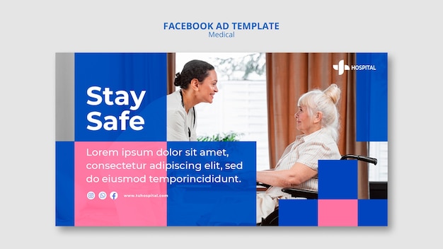 Free PSD flat design medical template