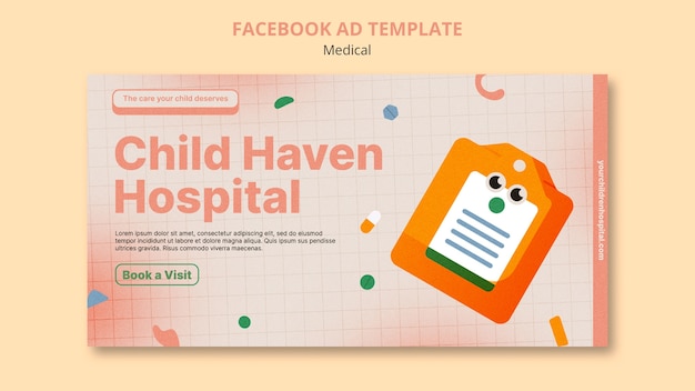 Free PSD flat design medical template