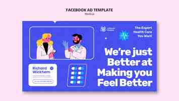 Free PSD flat design medical template