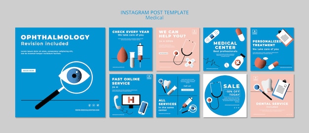 Free PSD flat design medical template