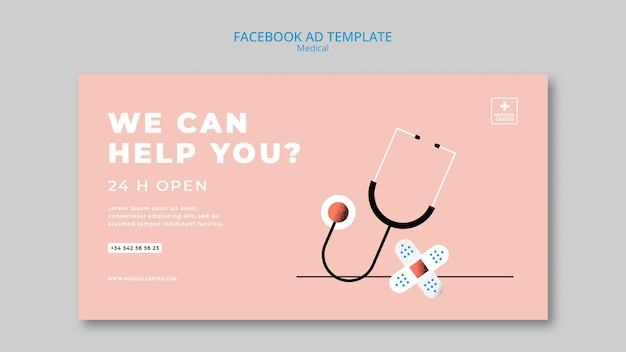 Free PSD flat design medical template