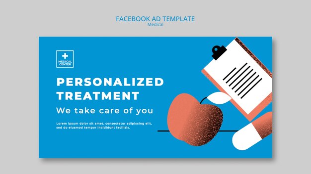 Flat design medical template