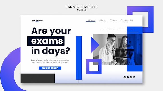 Free PSD flat design medical template