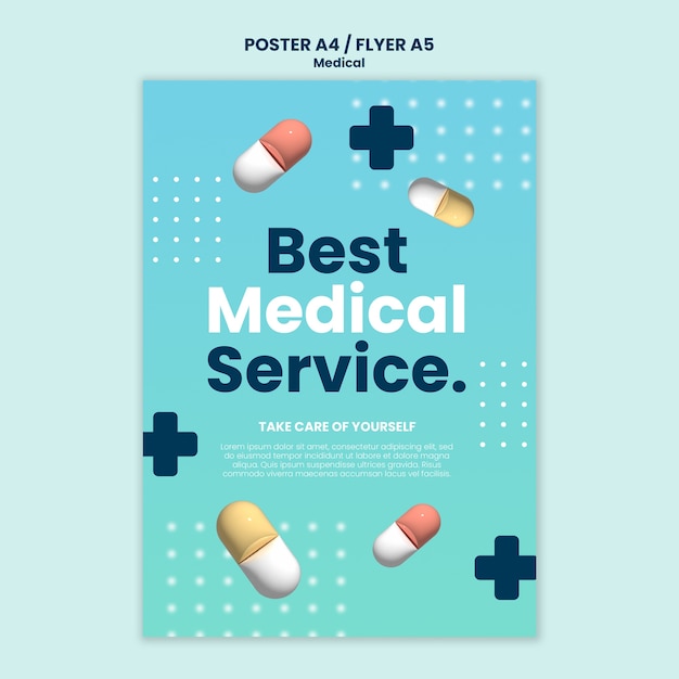 Free PSD flat design medical template