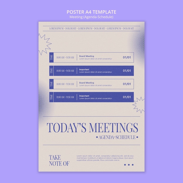 Flat design meeting template