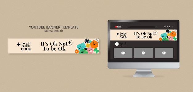 Free PSD flat design mental heath template