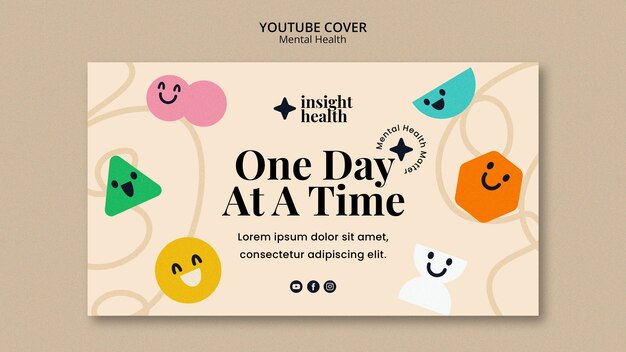 Flat design mental heath template