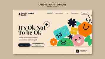 無料PSD フラットなデザインのメンタルヘルス テンプレート