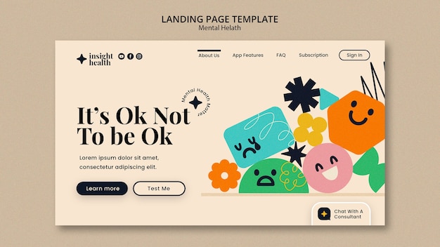flat design mental heath template